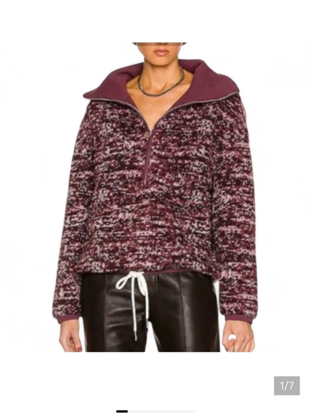 Varley Marled Plum Half-Zip Pullover